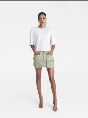 KBB by KAHLANA Women's 'The Cargo Mini Skirt '- Olive Green 2